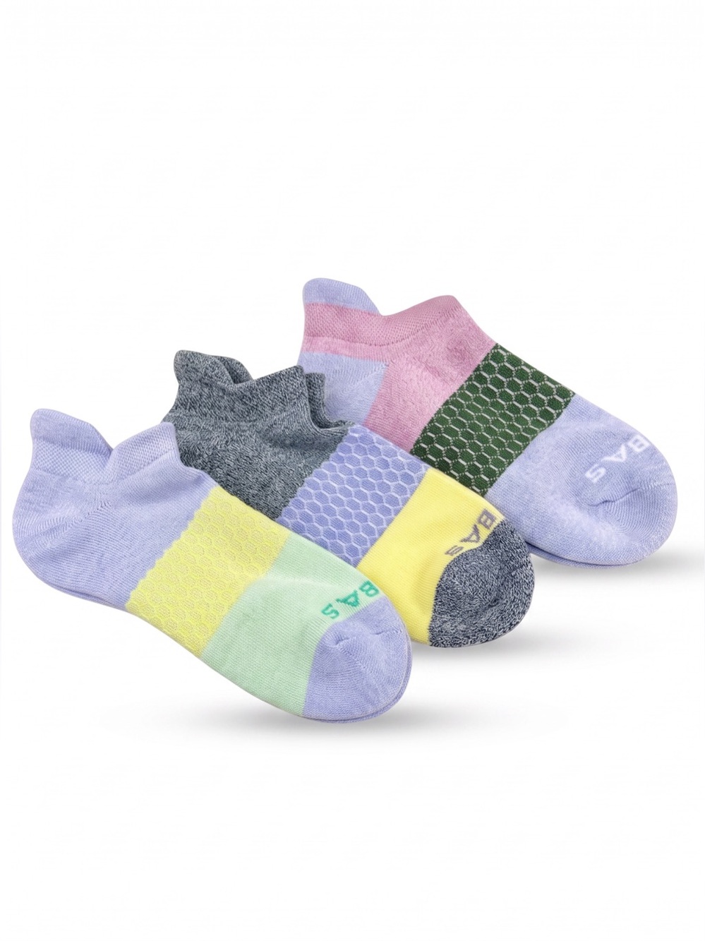 NEW Bombas Tri-Block Ankle Socks, Set of 3